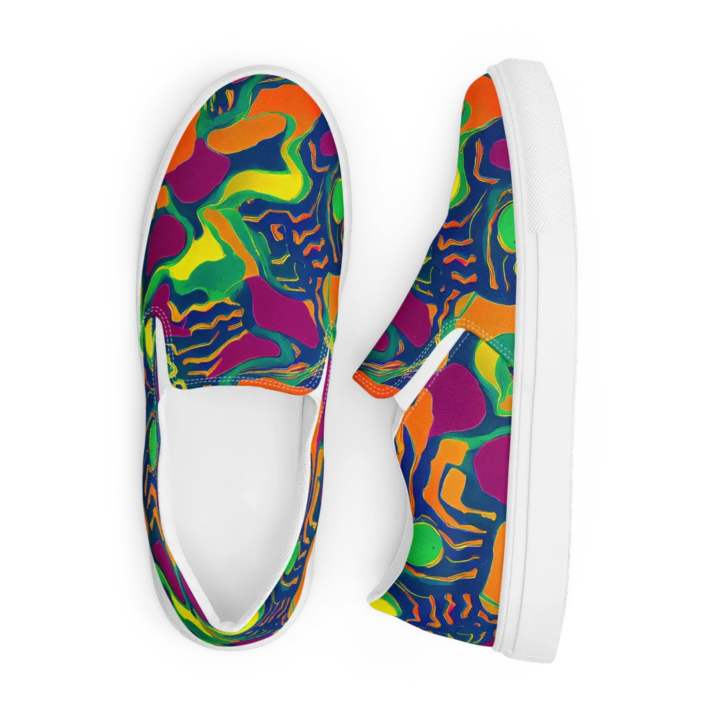 Magma Garden on Men's Slip-On Canvas Shoes — Front