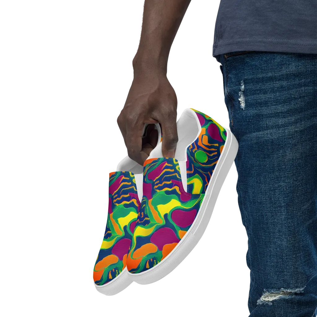 Magma Garden on Men's Slip-On Canvas Shoes — Left Front