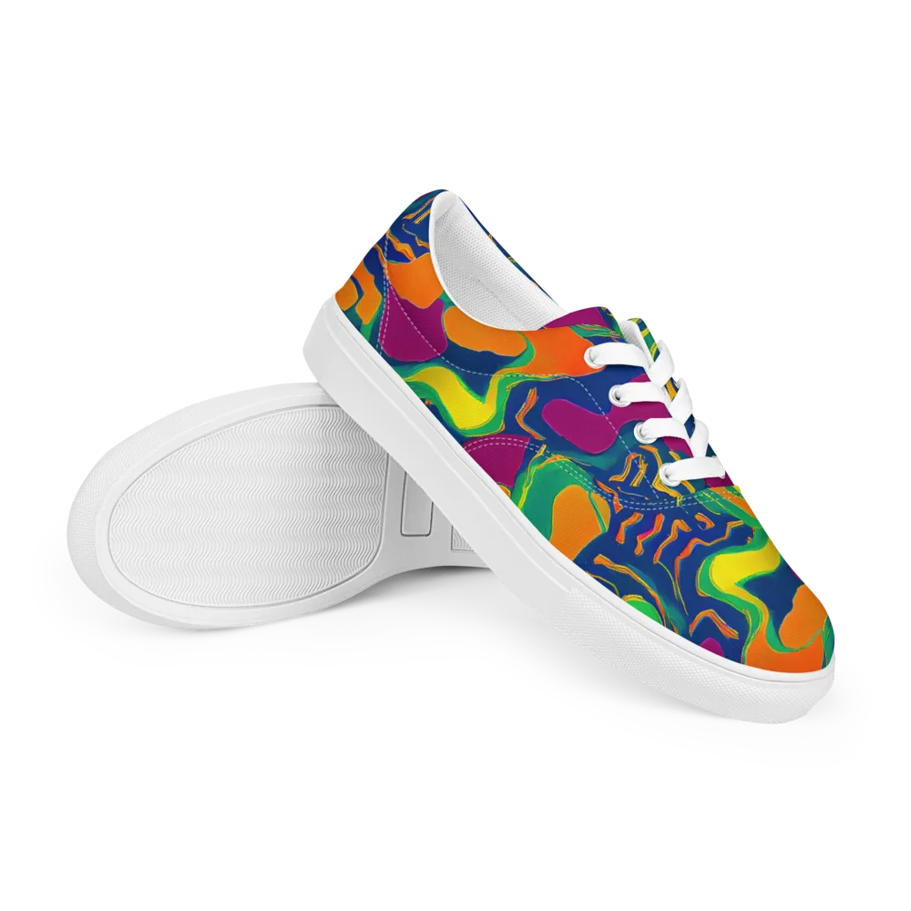 Magma Garden on Men's Lace-Up Canvas Shoes — Right Front