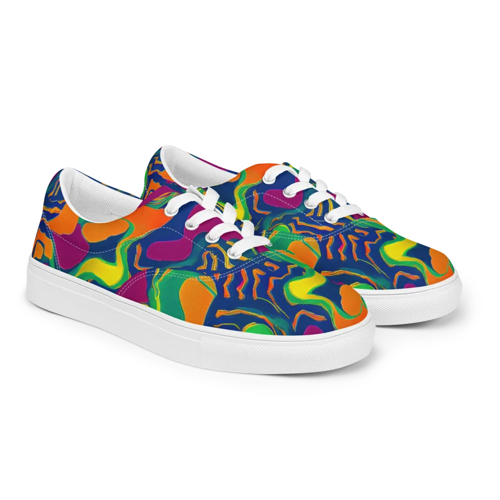 Magma Garden on Men's Lace-Up Canvas Shoes — Right Front