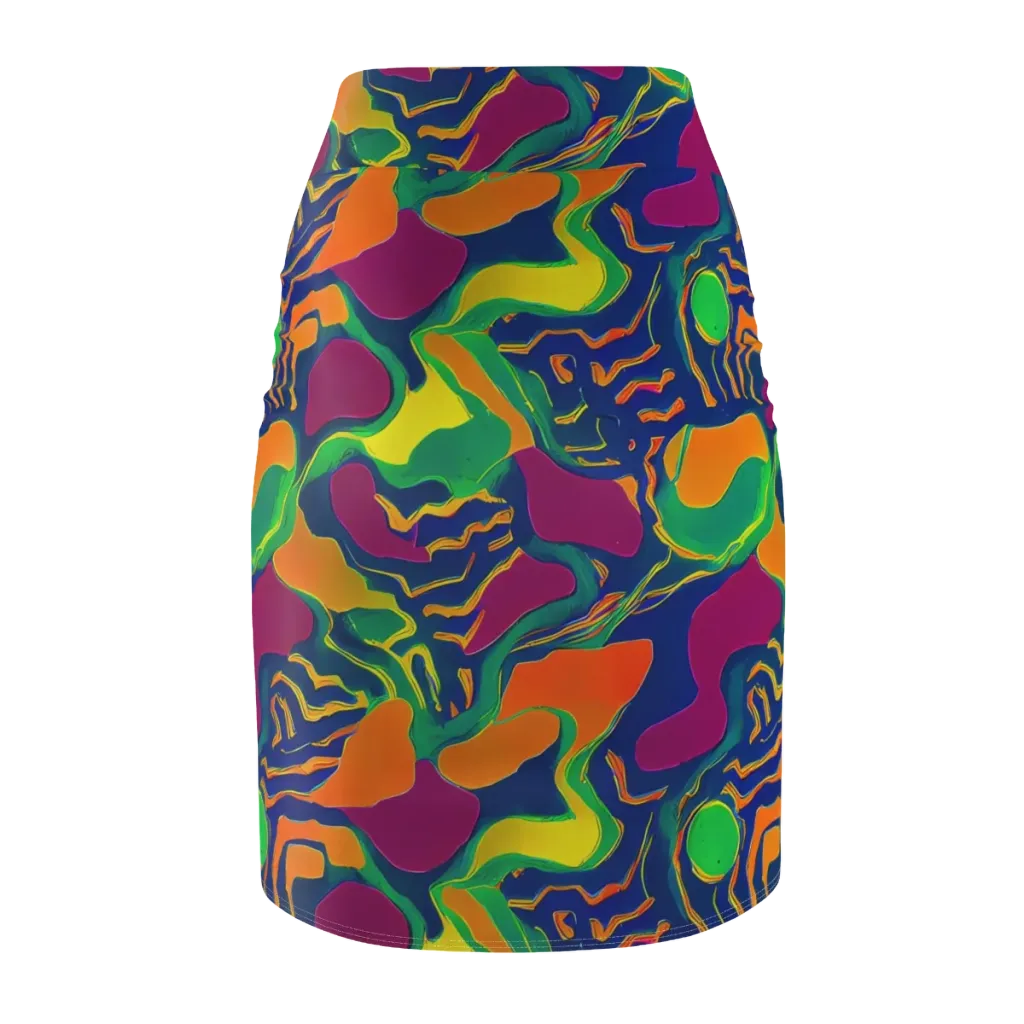 Magma Garden on Pencil Skirt — Back