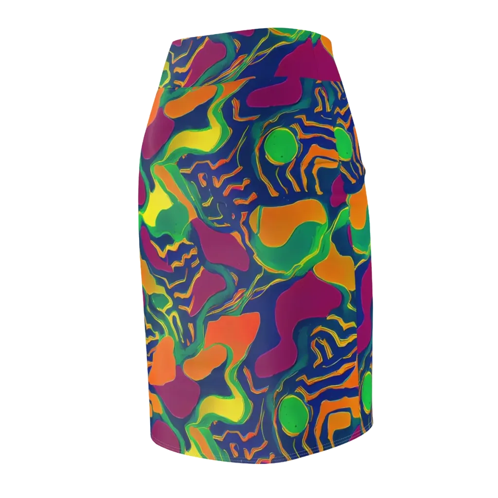 Magma Garden on Pencil Skirt — Back Side