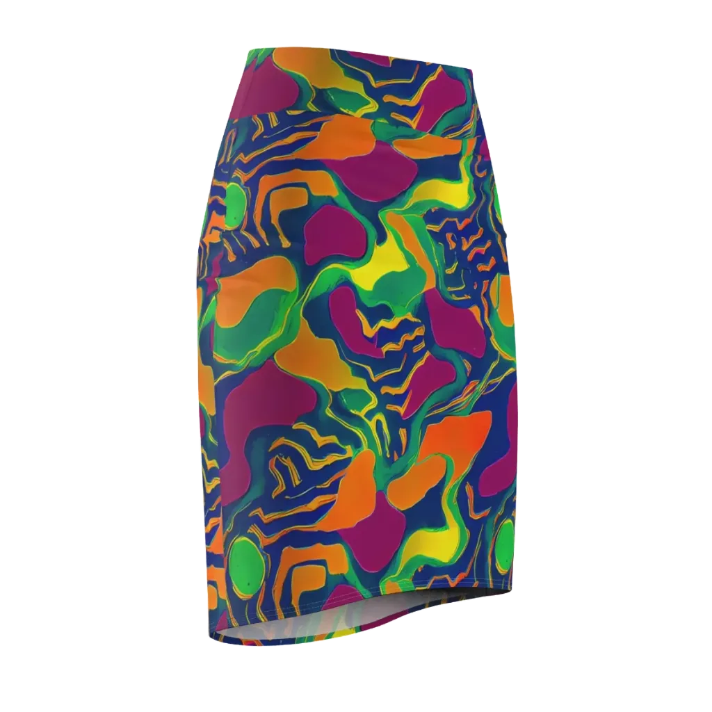 Magma Garden on Pencil Skirt — Front Side