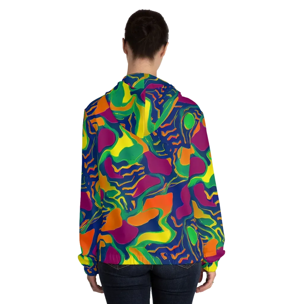Magma Garden on Women's Full-Zip Hoodie — Back On Person