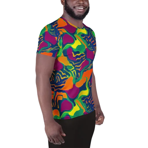 Magma Garden on a Men's Athletic T-Shirt