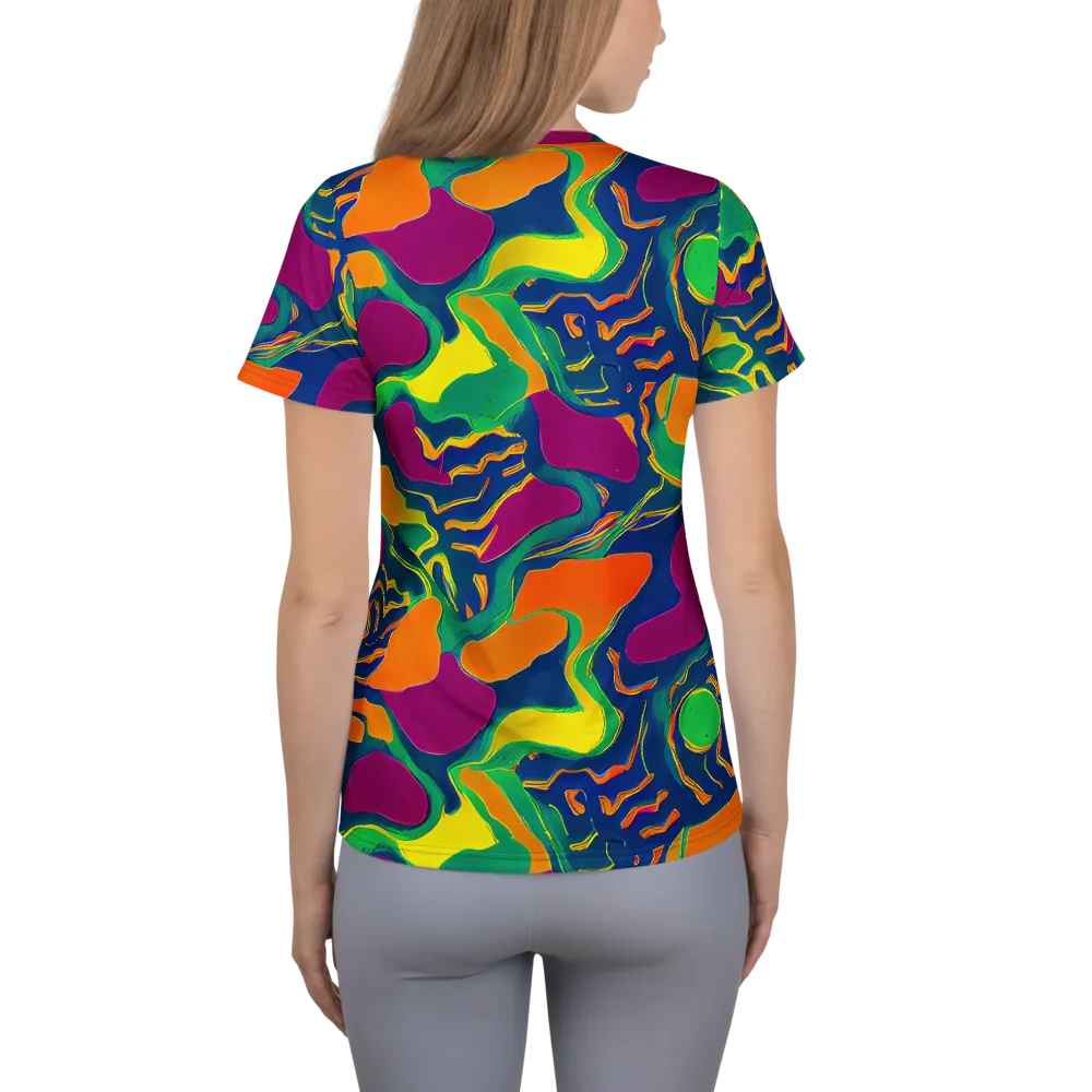 Magma Garden on Women's Athletic T-Shirt — Back