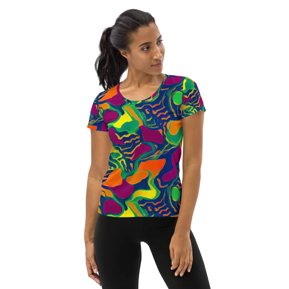Magma Garden on Women's Athletic T-Shirt — Front