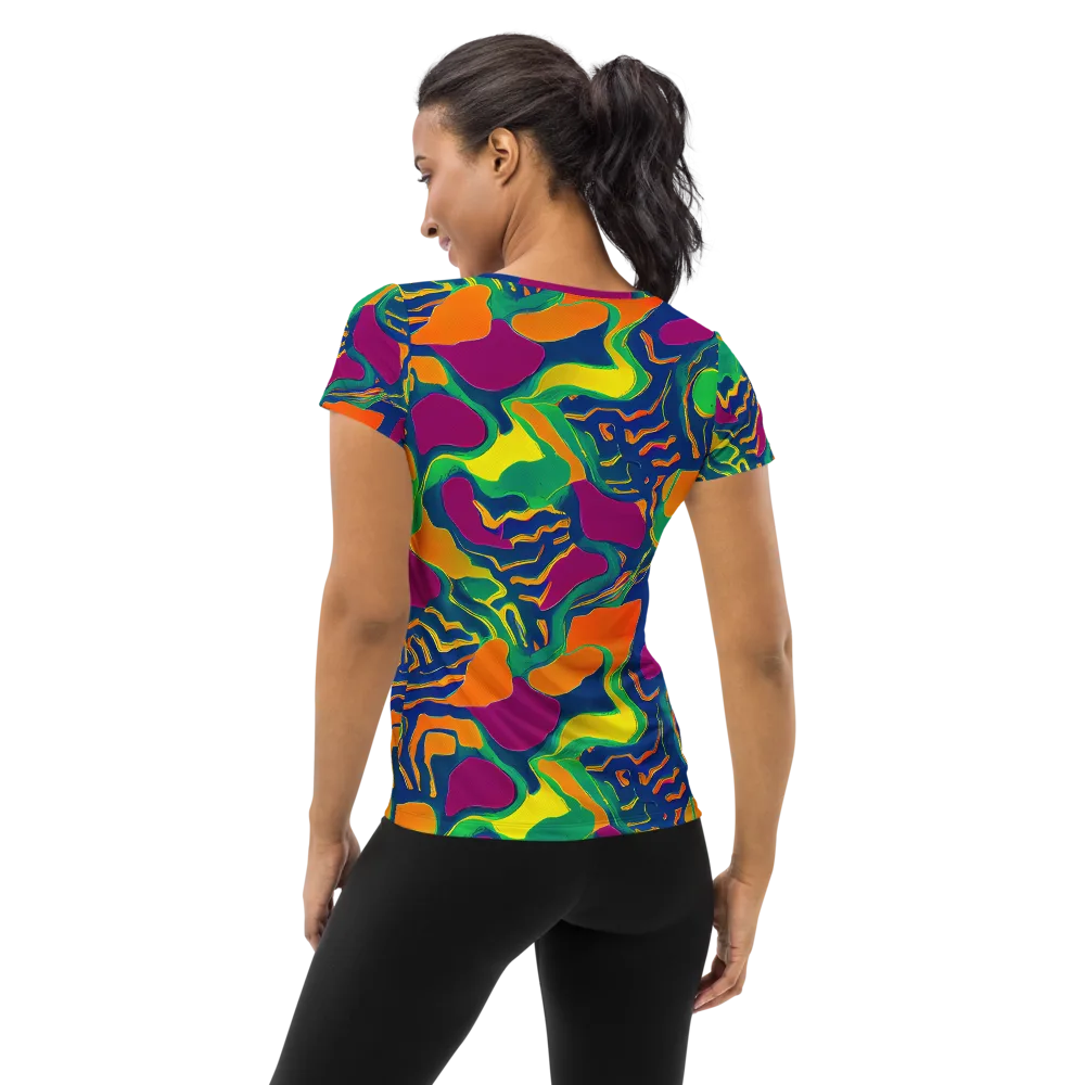 Magma Garden on Women's Athletic T-Shirt — Back