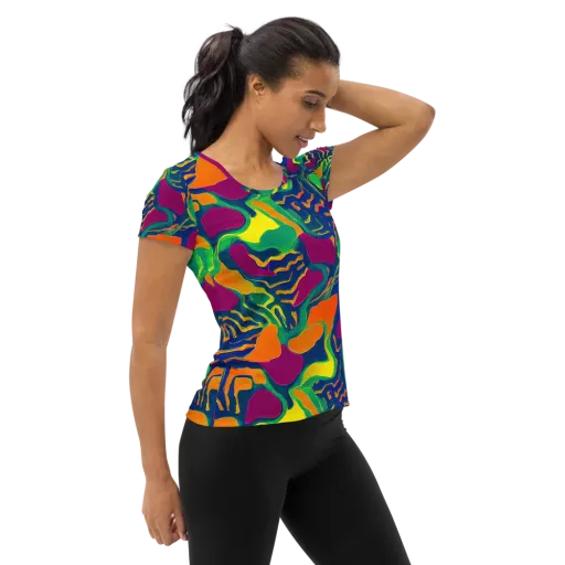 Magma Garden on a Women's Athletic T-Shirt