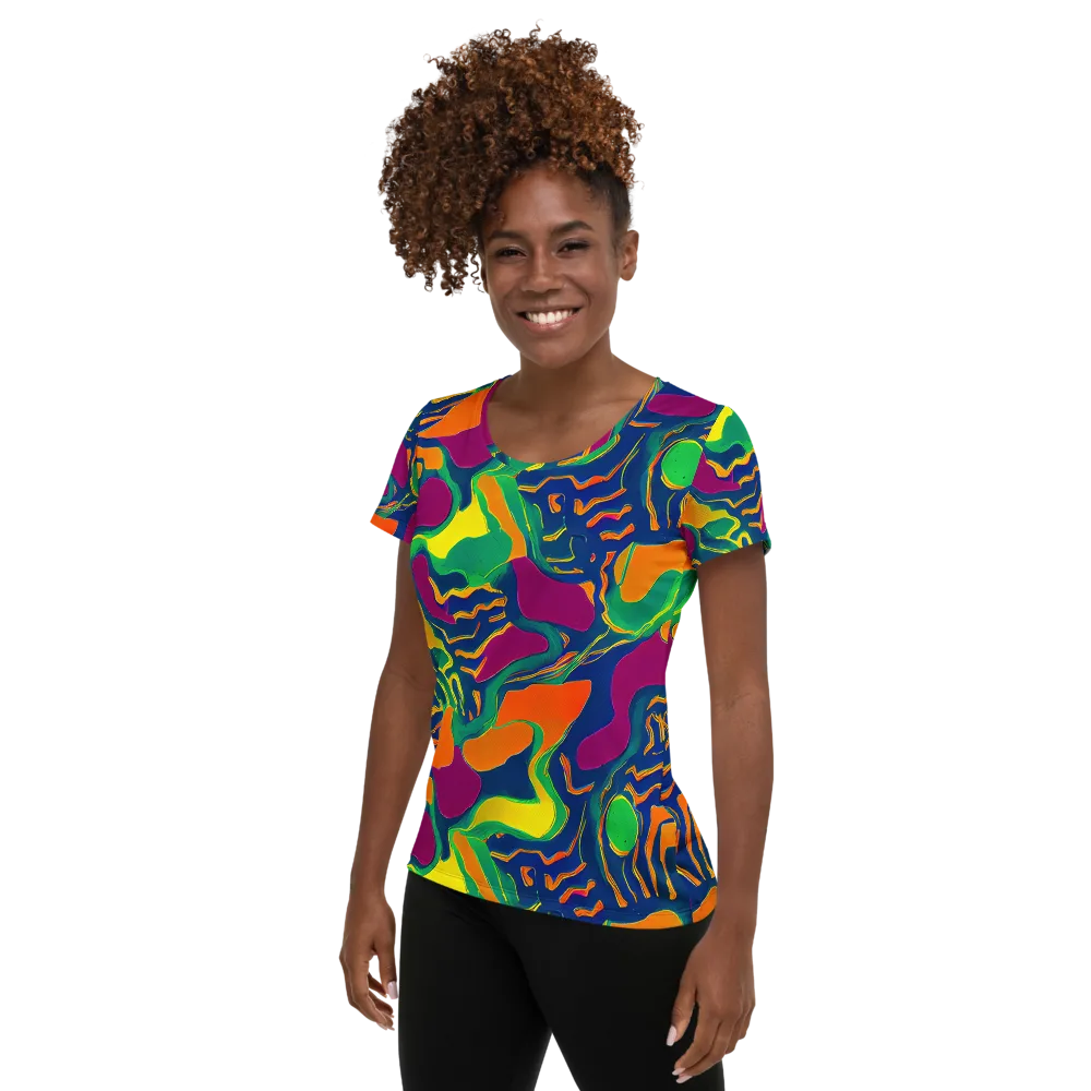 Magma Garden on Women's Athletic T-Shirt — Left