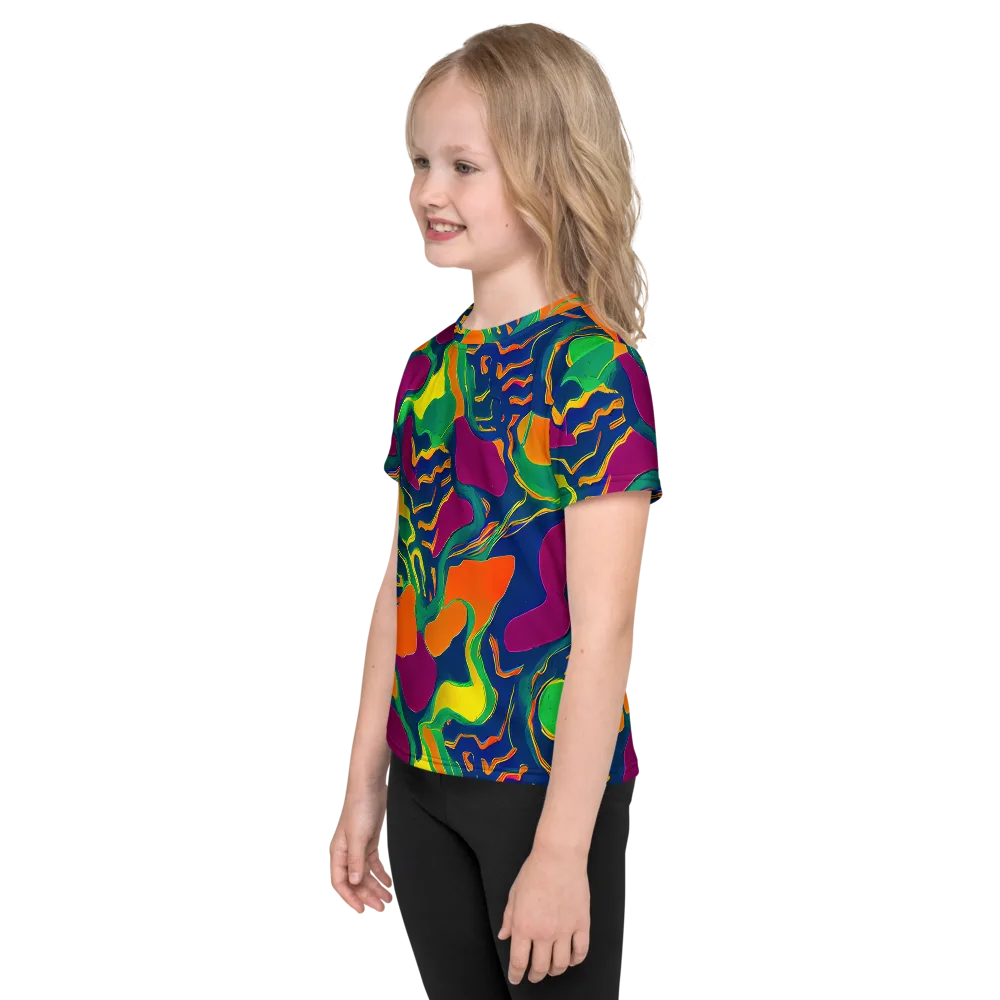 Magma Garden on Kids Crew Neck T-Shirt — Left