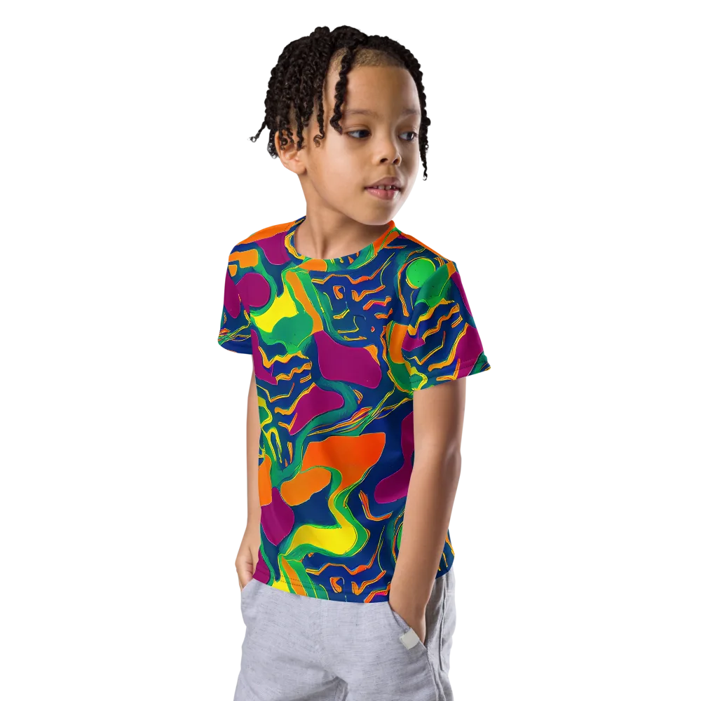 Magma Garden on Kids Crew Neck T-Shirt — Left Front