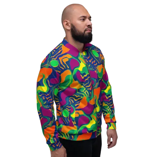 Magma Garden on a Bomber Jacket