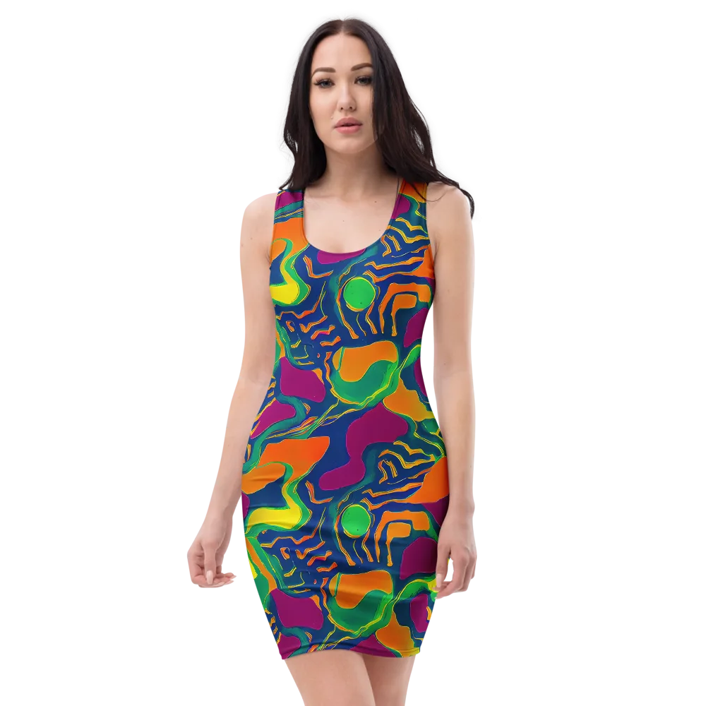 Magma Garden on Bodycon Dress — Front