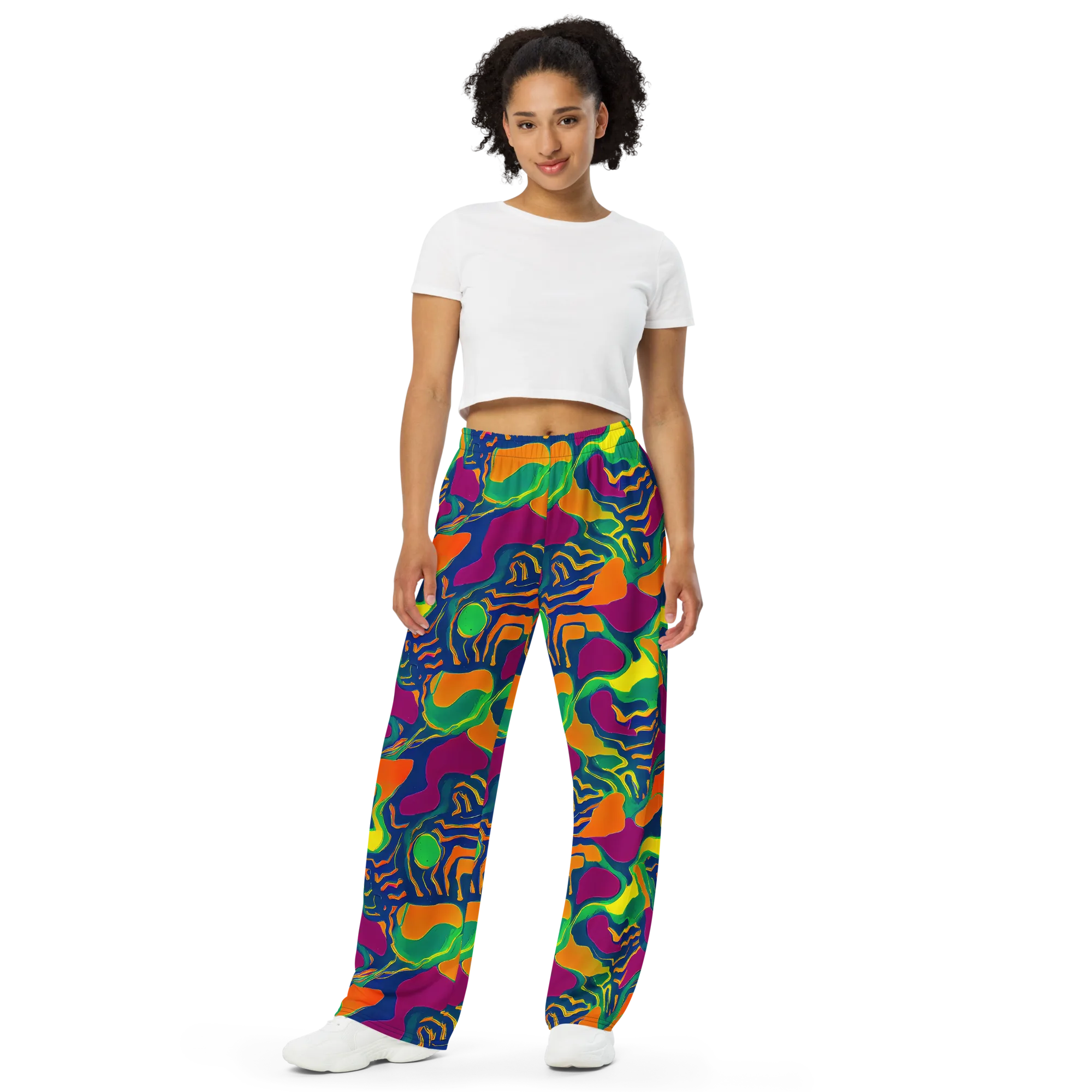 Magma Garden on Wide-Leg Pants — Front