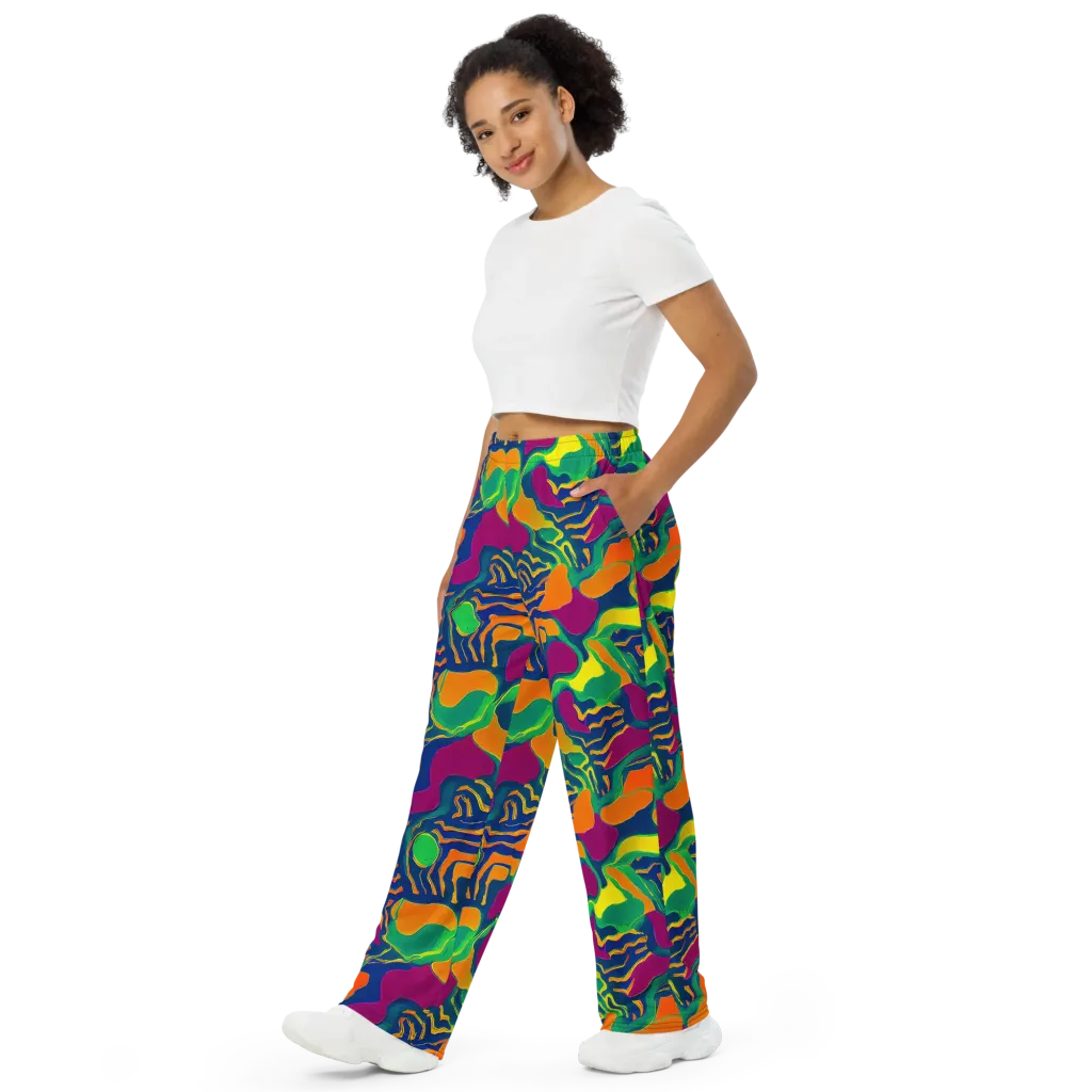Magma Garden on Wide-Leg Pants — Left Front