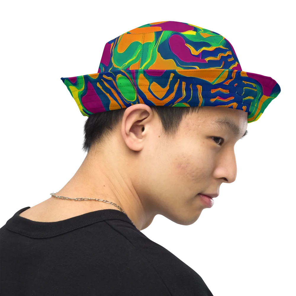 Magma Garden on Reversible Bucket Hat — Right Outside