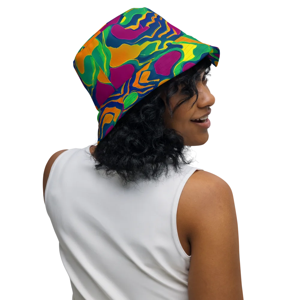 Magma Garden on Reversible Bucket Hat — Right Outside