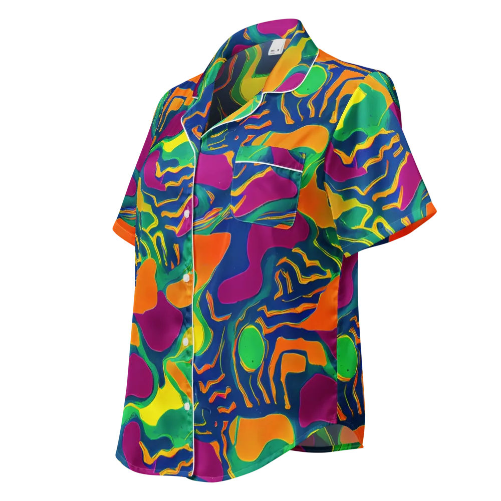 Magma Garden on Women's Short Sleeve Pajama Top — Left Front