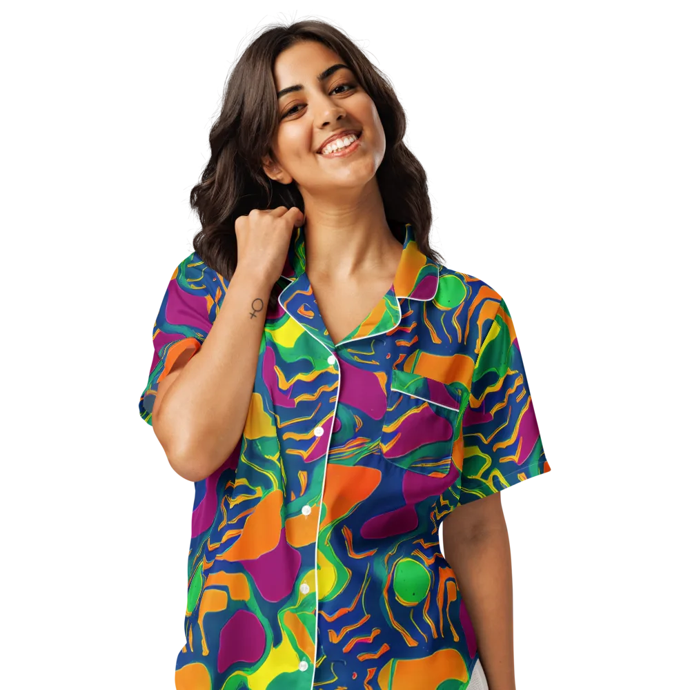 Magma Garden on Women's Short Sleeve Pajama Top — Front