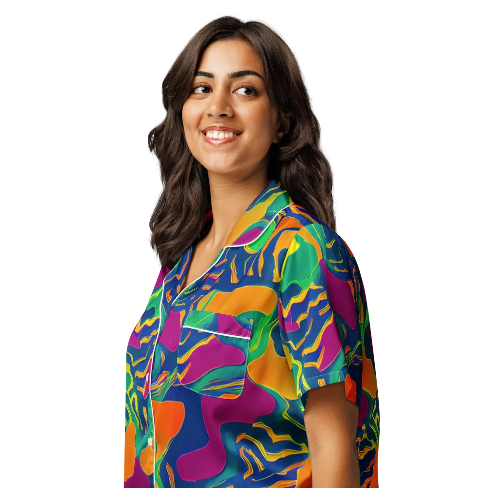 Magma Garden on Women's Short Sleeve Pajama Top — Left Front