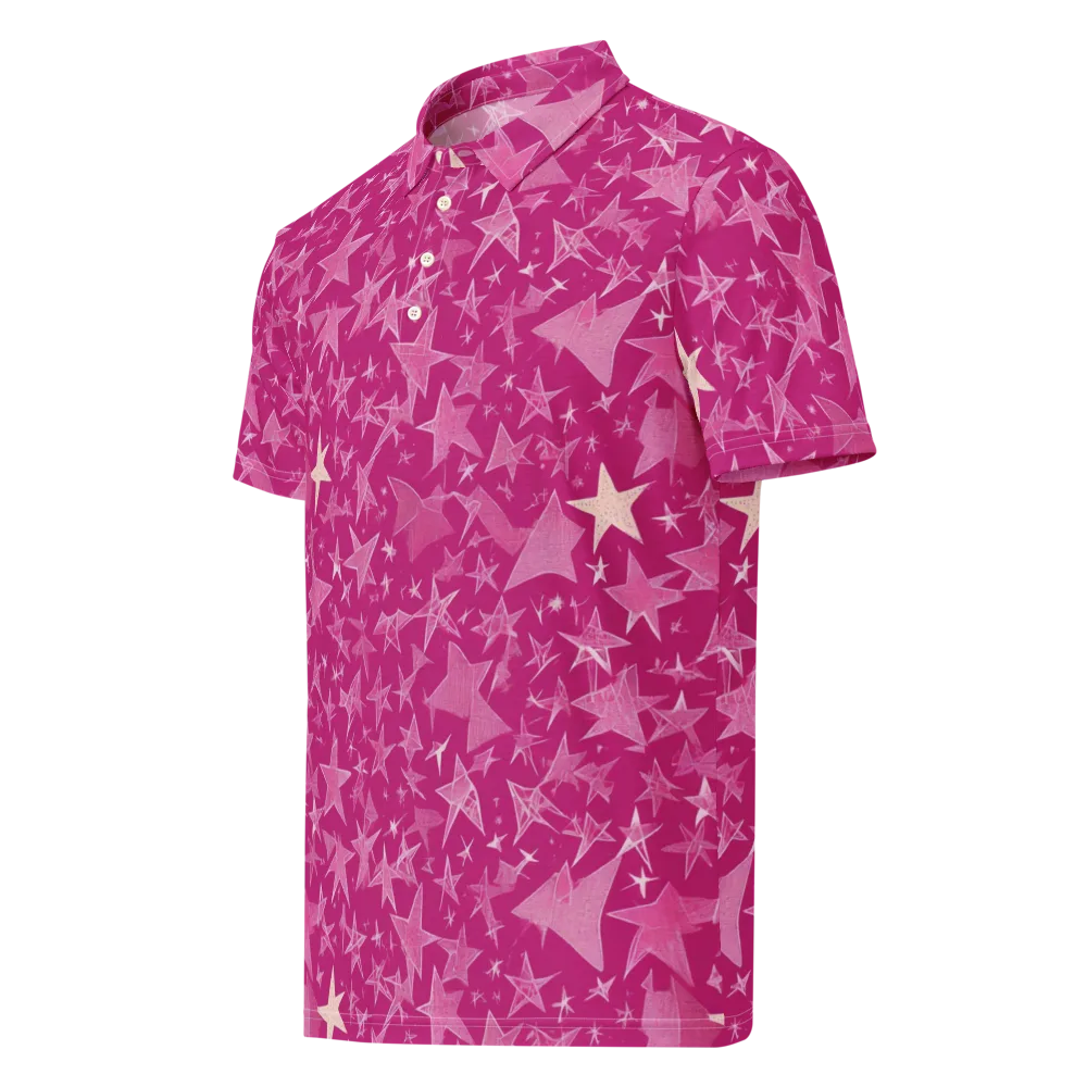 Fuchsia Skies on Men's Slim Fit Polo Shirt — Left Front