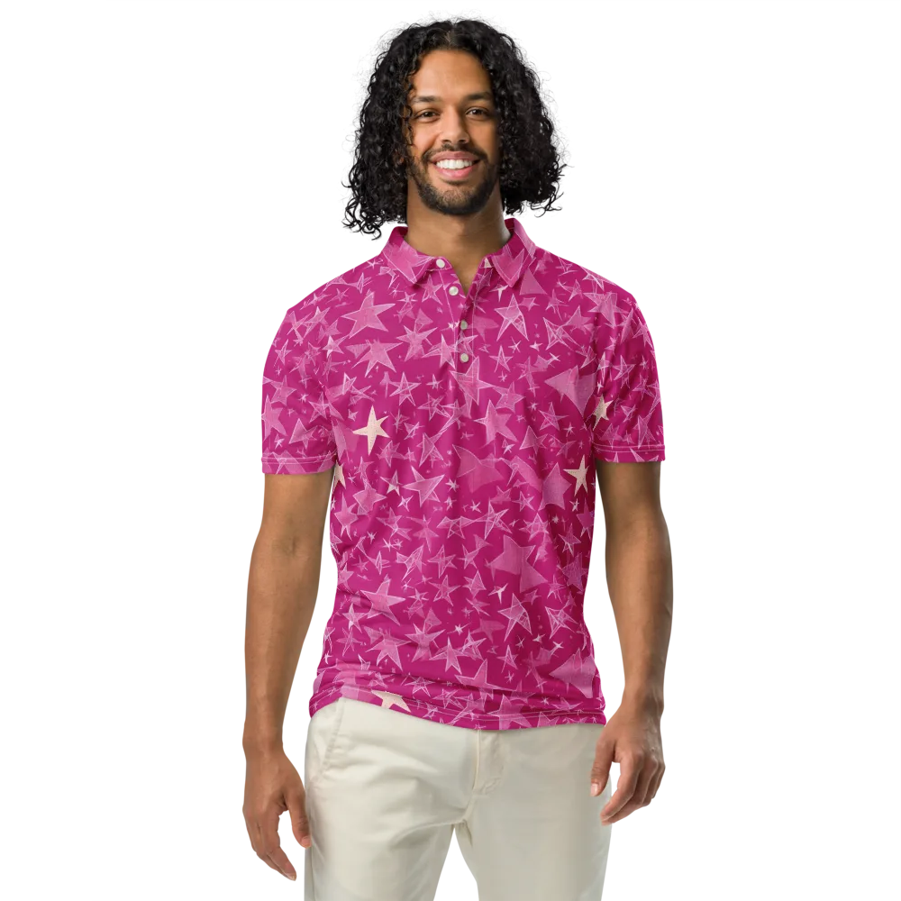 Fuchsia Skies on Men's Slim Fit Polo Shirt — Front