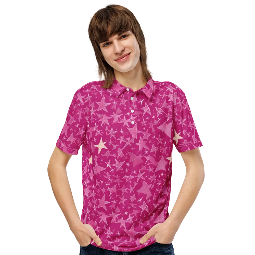 Fuchsia Skies on Men's Slim Fit Polo Shirt — Front