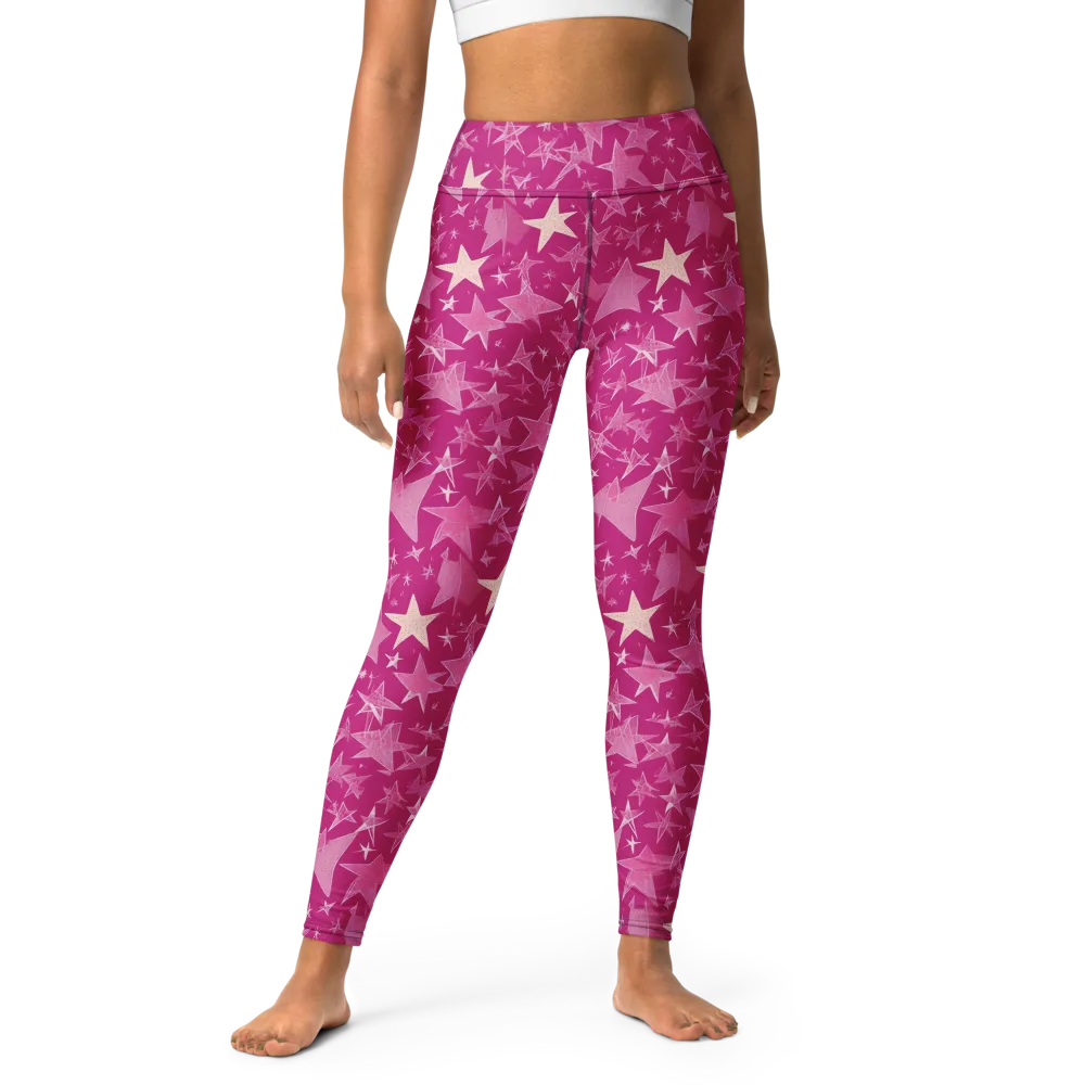 Fuchsia Skies on Yoga Leggings — Front