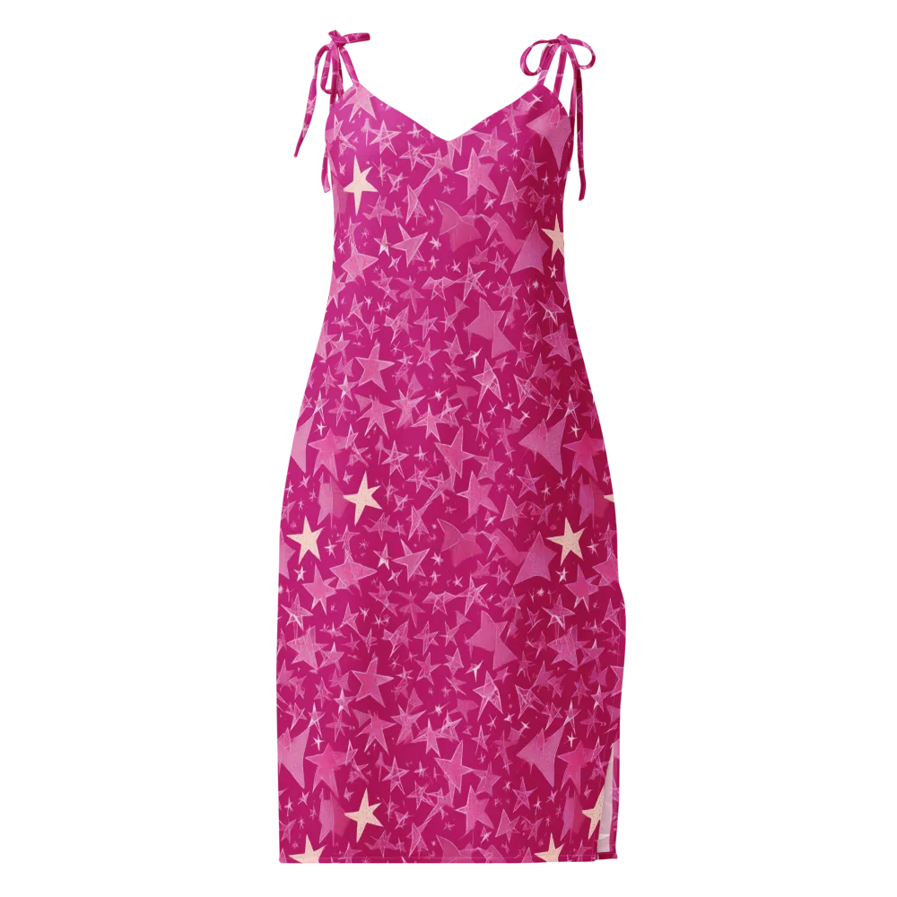 Fuchsia Skies on Slip Dress — Front