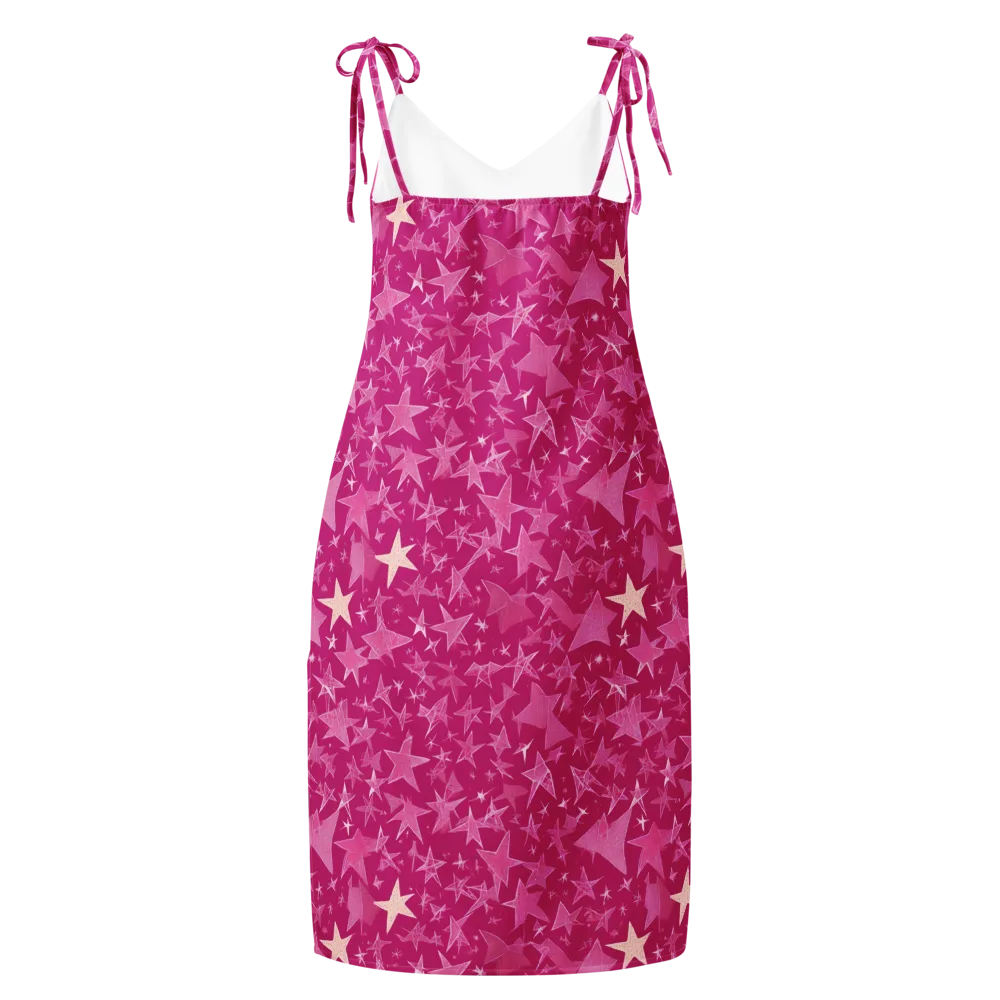 Fuchsia Skies on Slip Dress — Back