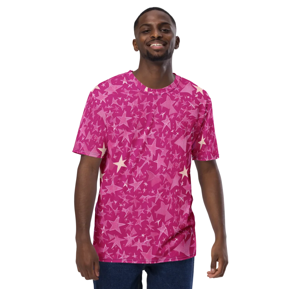 Fuchsia Skies on Men's Crew Neck T-Shirt — Front