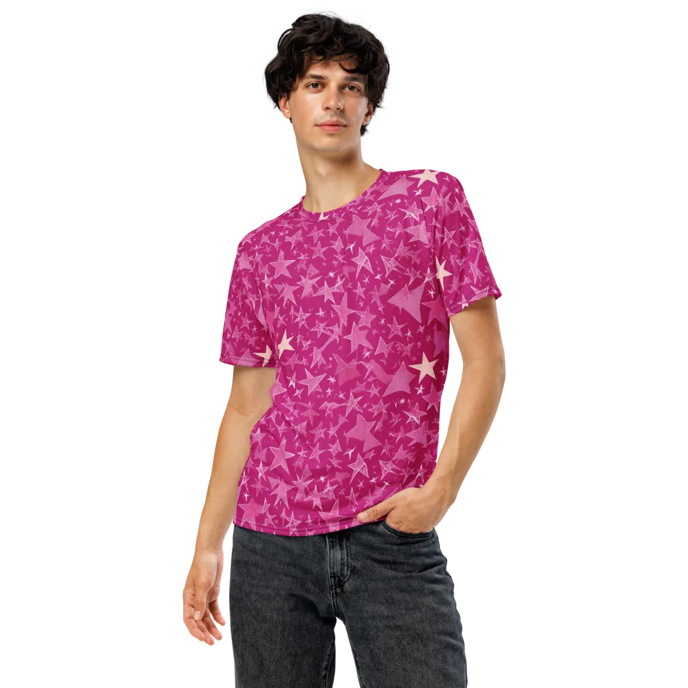 Fuchsia Skies on Men's Crew Neck T-Shirt — Front