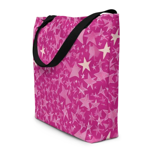 Fuchsia Skies on a Large Tote Bag W/ Pocket