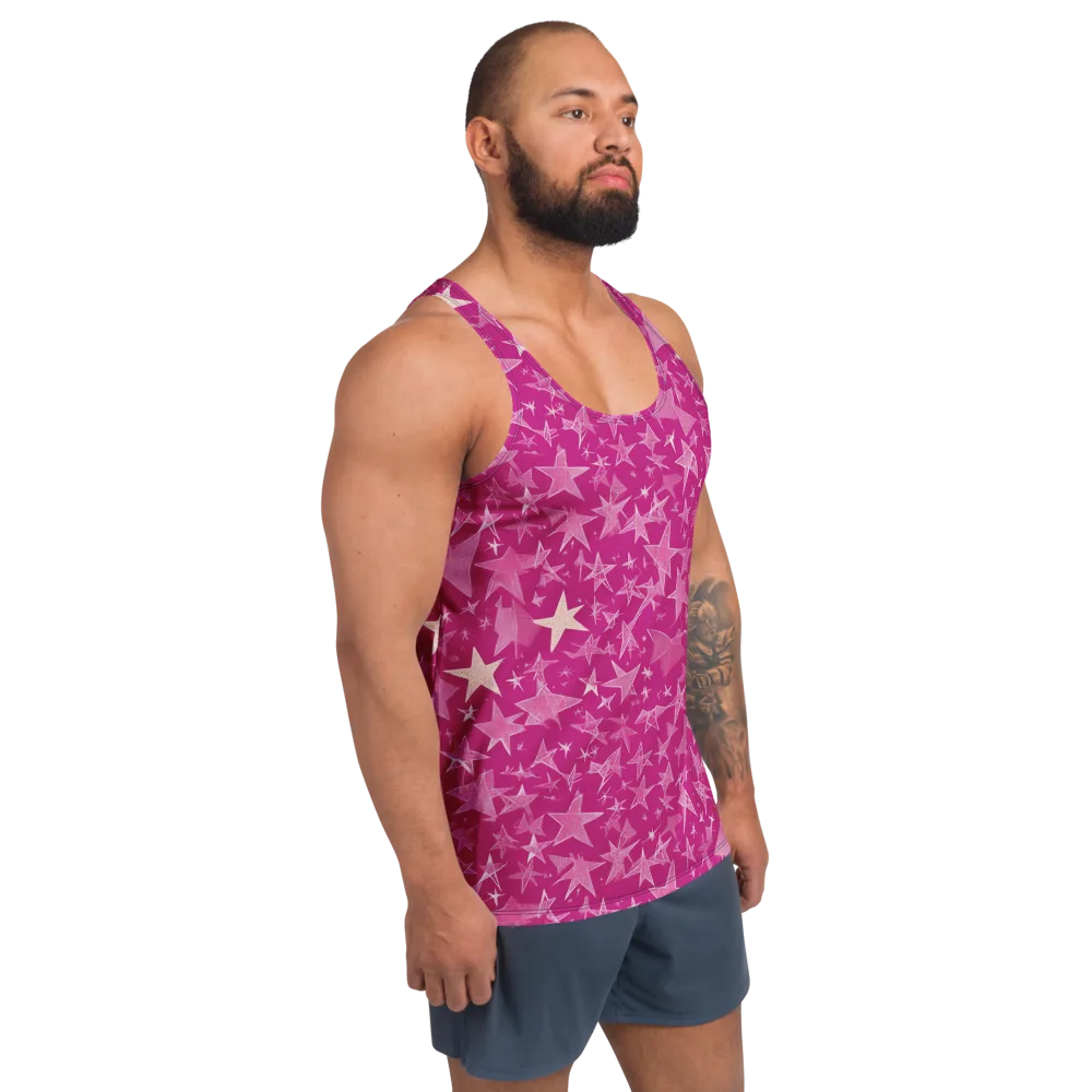 Fuchsia Skies on Men's Tank Top — Right Front