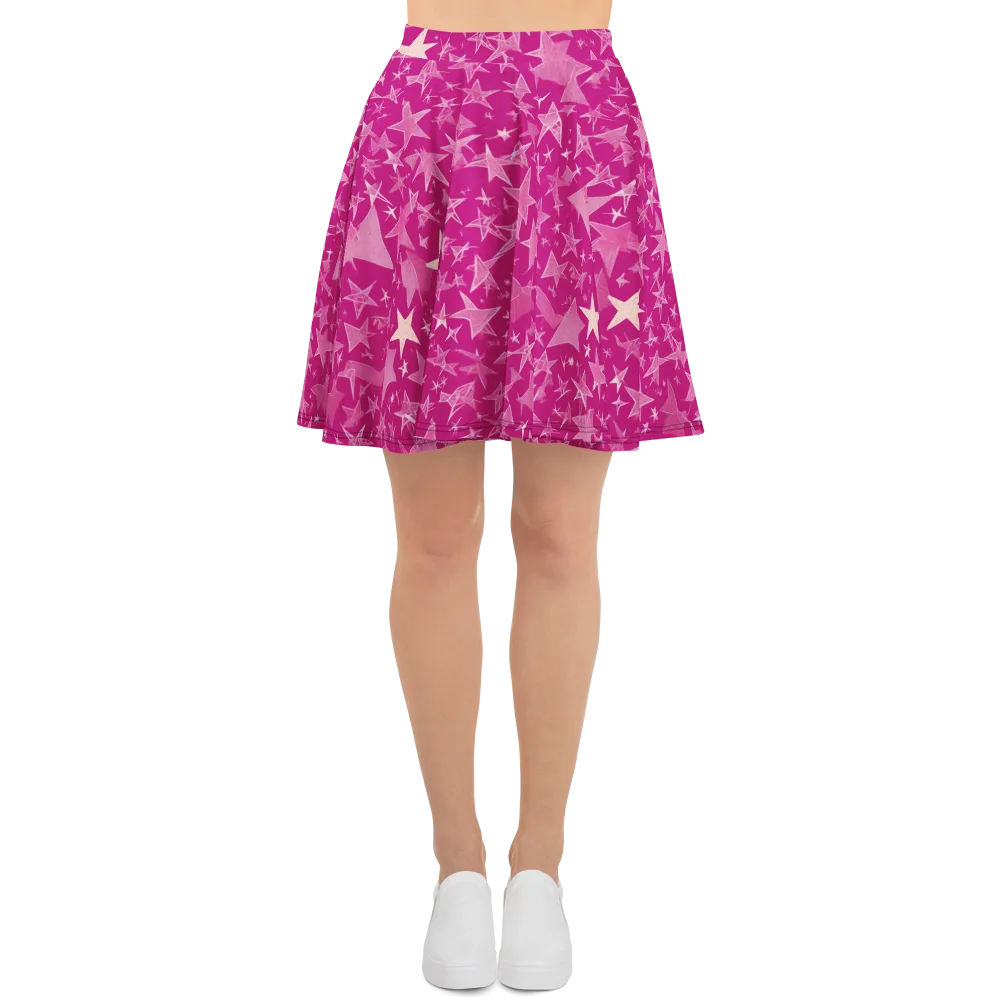 Fuchsia Skies on Skater Skirt — Front
