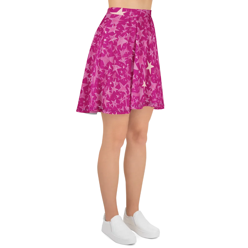 Fuchsia Skies on Skater Skirt — Right