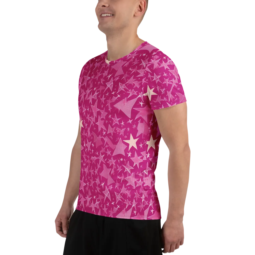 Fuchsia Skies on Men's Athletic T-Shirt — Left