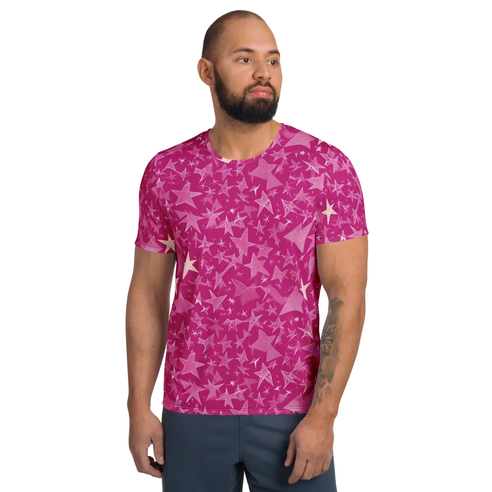 Fuchsia Skies on Men's Athletic T-Shirt — Front
