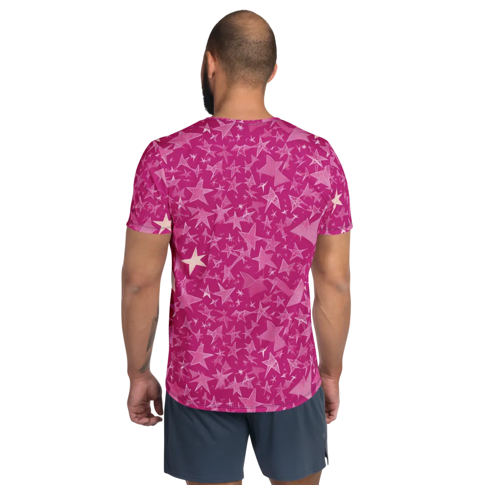 Fuchsia Skies on Men's Athletic T-Shirt — Back