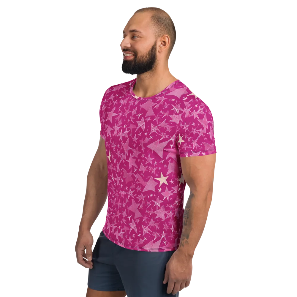 Fuchsia Skies on Men's Athletic T-Shirt — Left