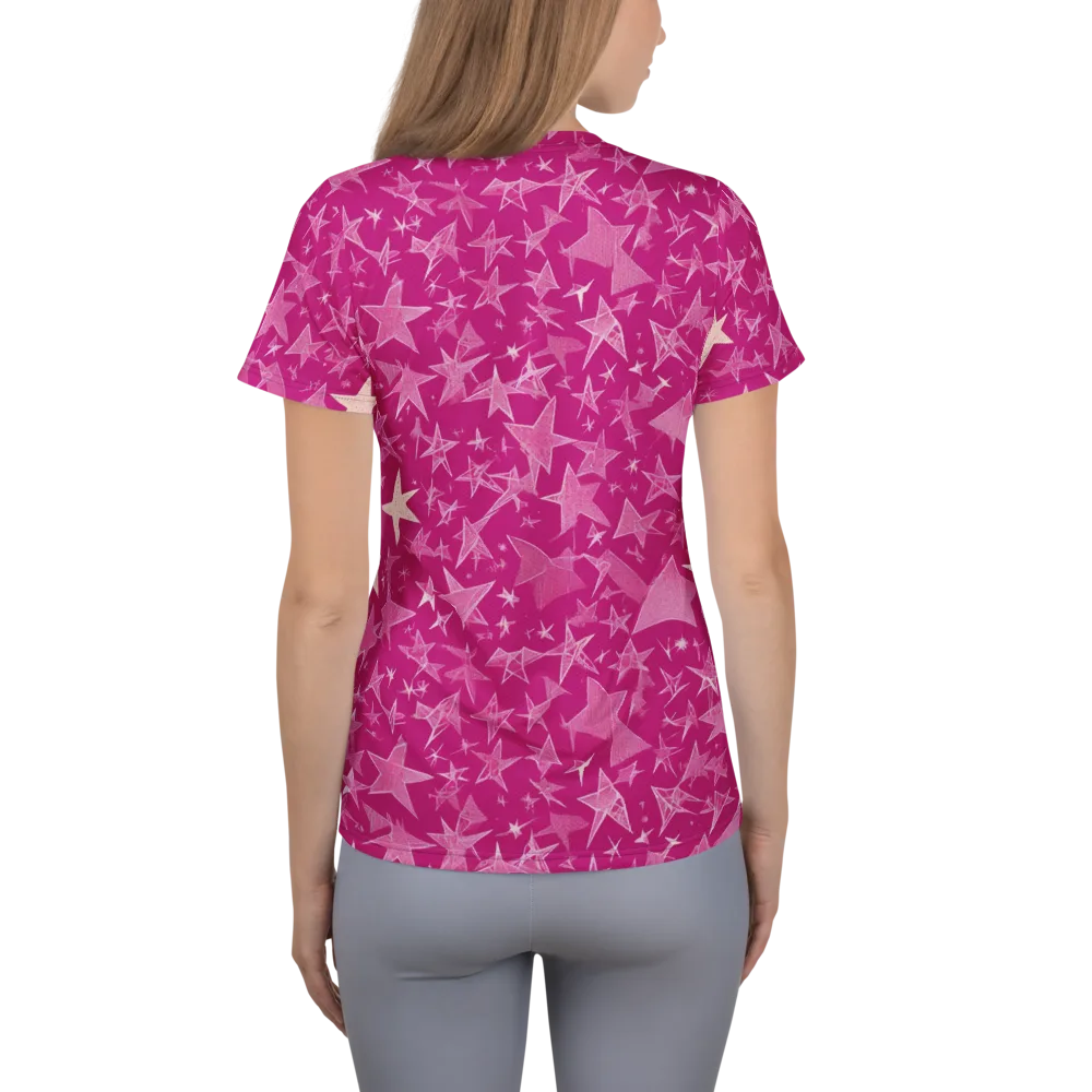 Fuchsia Skies on Women's Athletic T-Shirt — Back