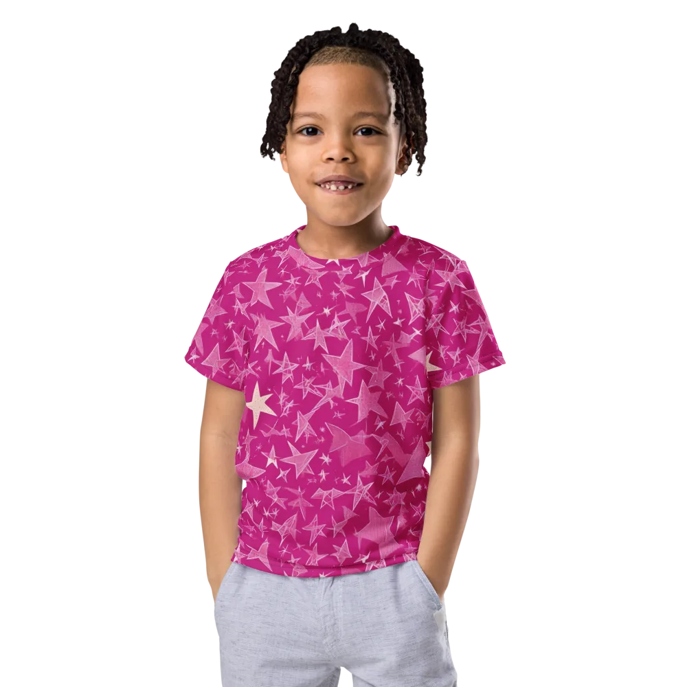 Fuchsia Skies on Kids Crew Neck T-Shirt — Front