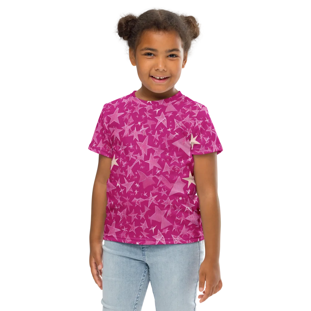 Fuchsia Skies on Kids Crew Neck T-Shirt — Front