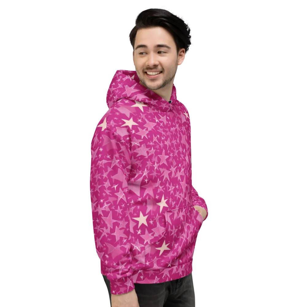 Fuchsia Skies on Hoodie — Right