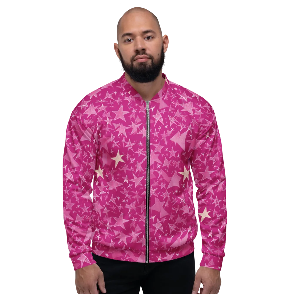 Fuchsia Skies on Bomber Jacket — Front