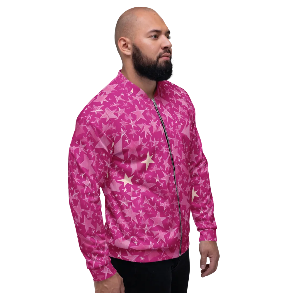 Fuchsia Skies on Bomber Jacket — Right