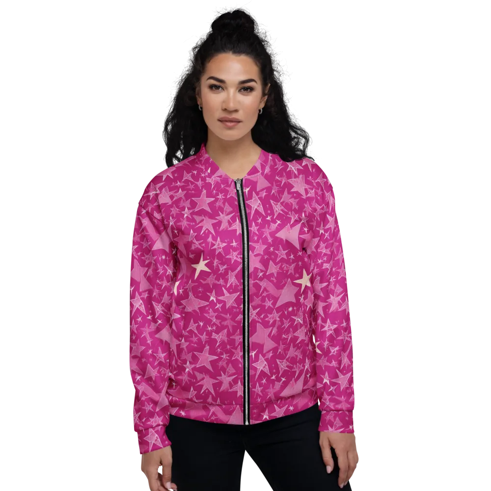 Fuchsia Skies on Bomber Jacket — Front