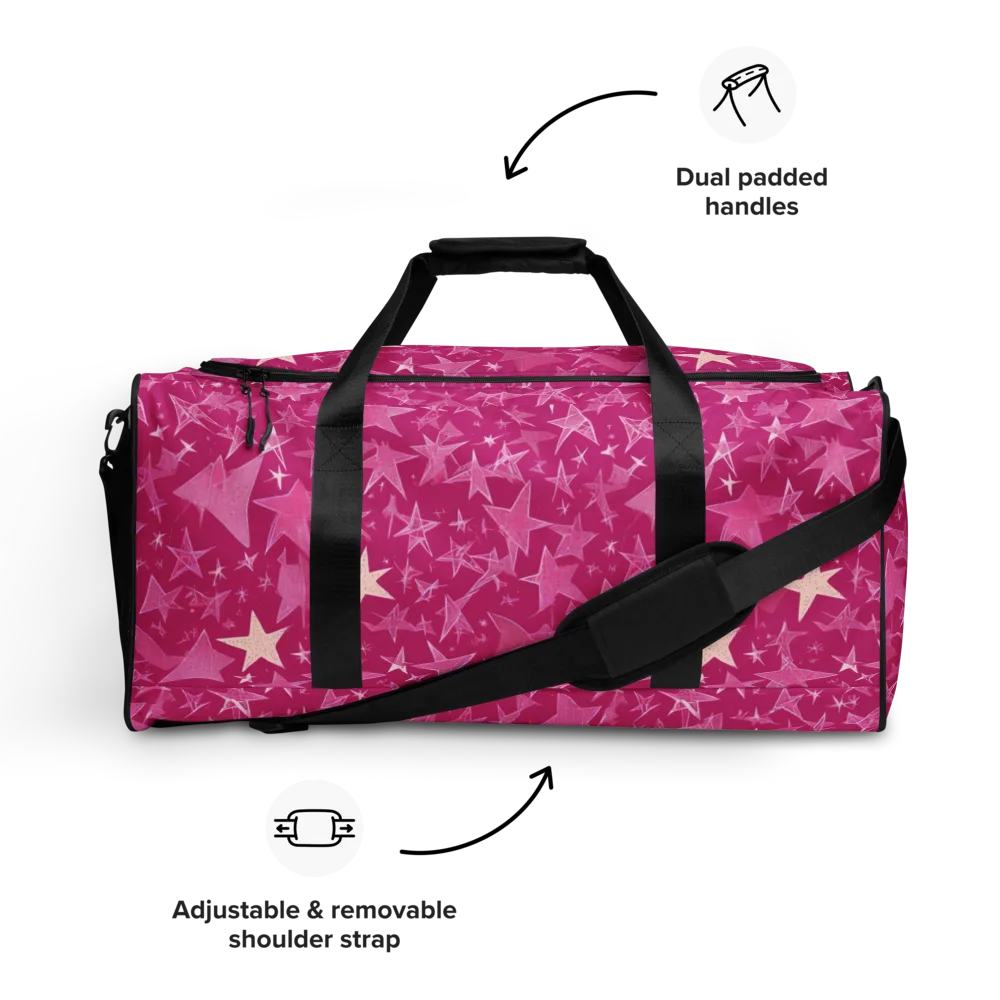 Fuchsia Skies on Duffle Bag — Front