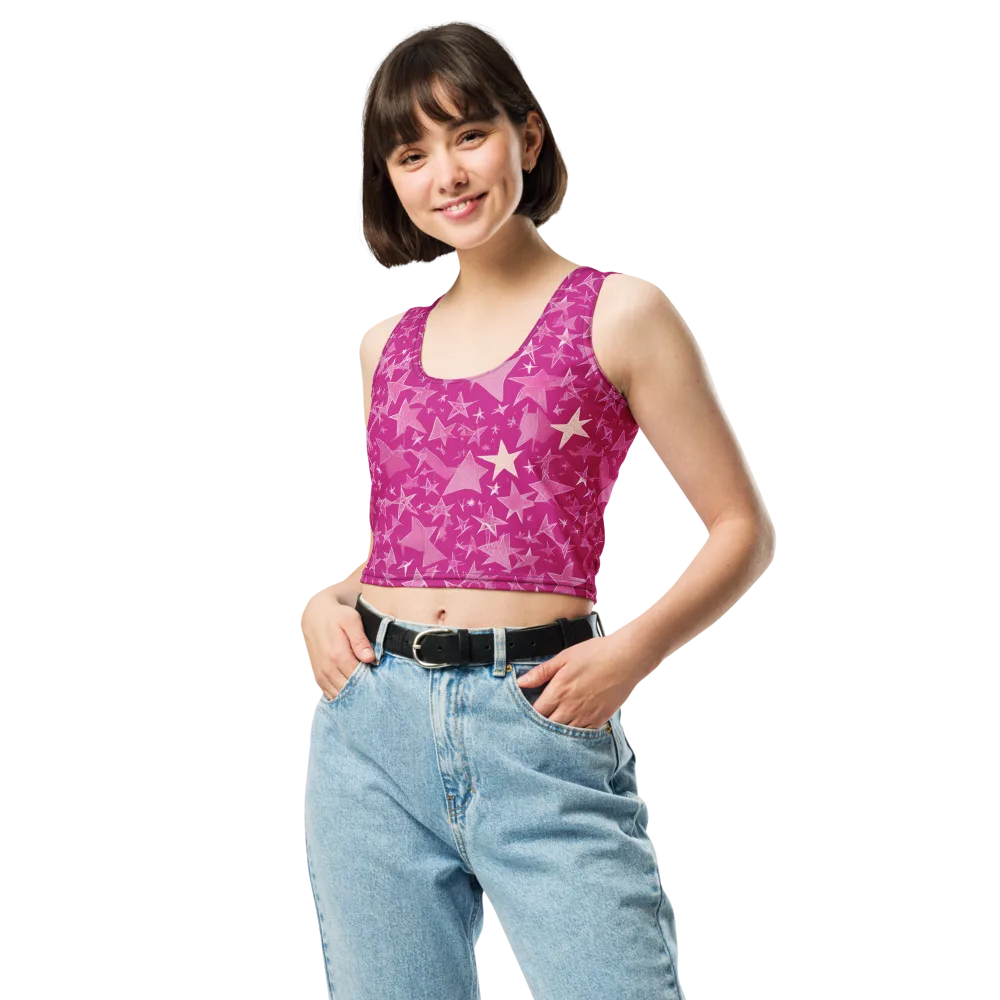 Fuchsia Skies on Crop Top — Front